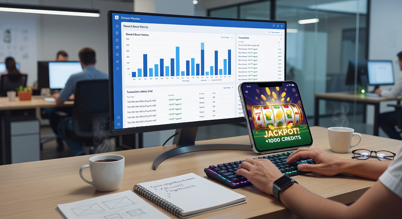 Software-Entwickler arbeiten an Transaktionsintegration für mobile Casino-Spiele mit Fokus auf Belohnungssysteme